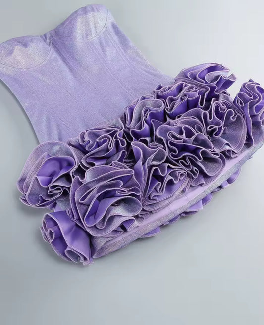 ‘PRIMROSE’ Lilac Glitter Mini Dress