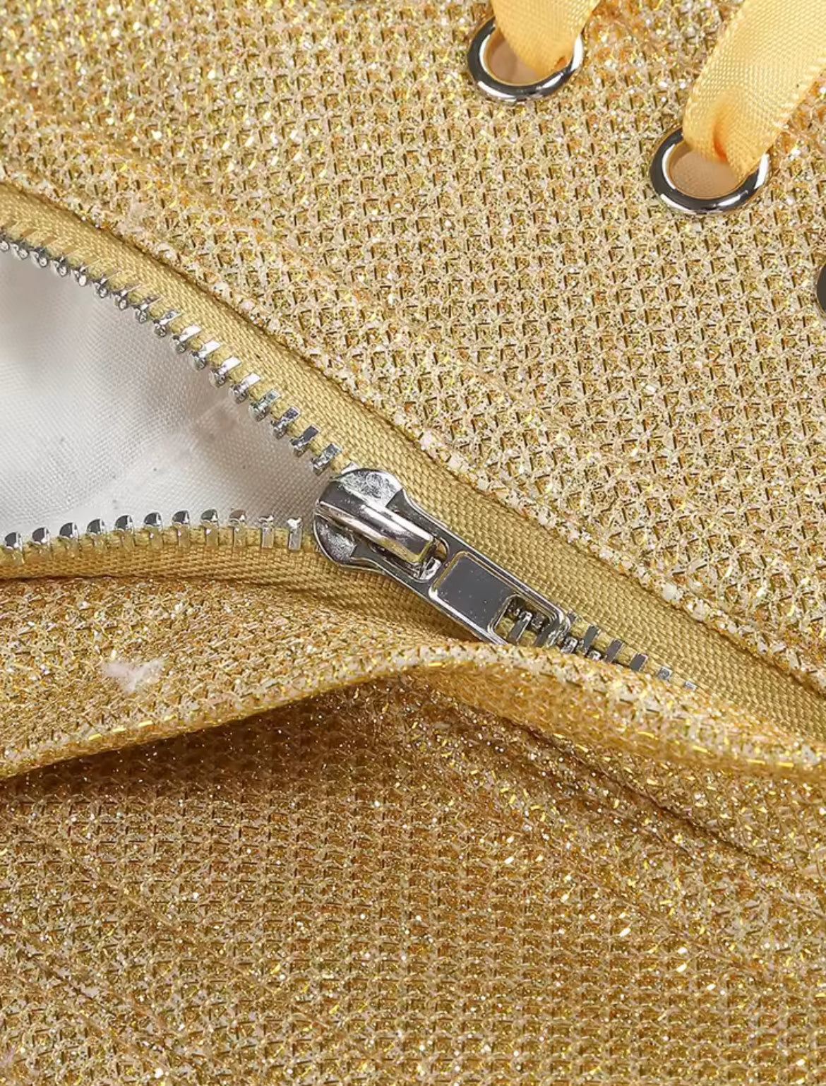 ‘PRIMROSE’ Gold Glitter Mini Dress