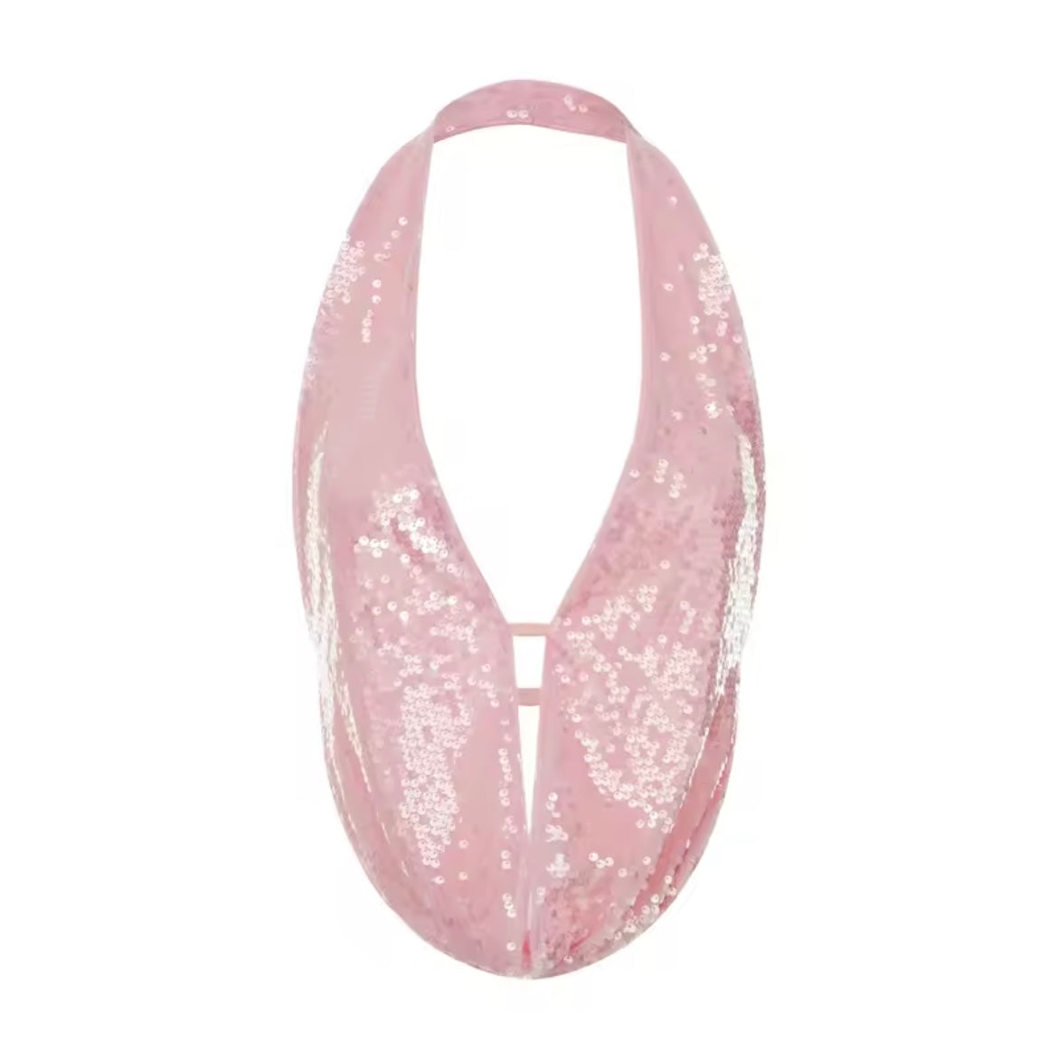 ‘HALLIE’ Pink Sequin Halter Neck Top