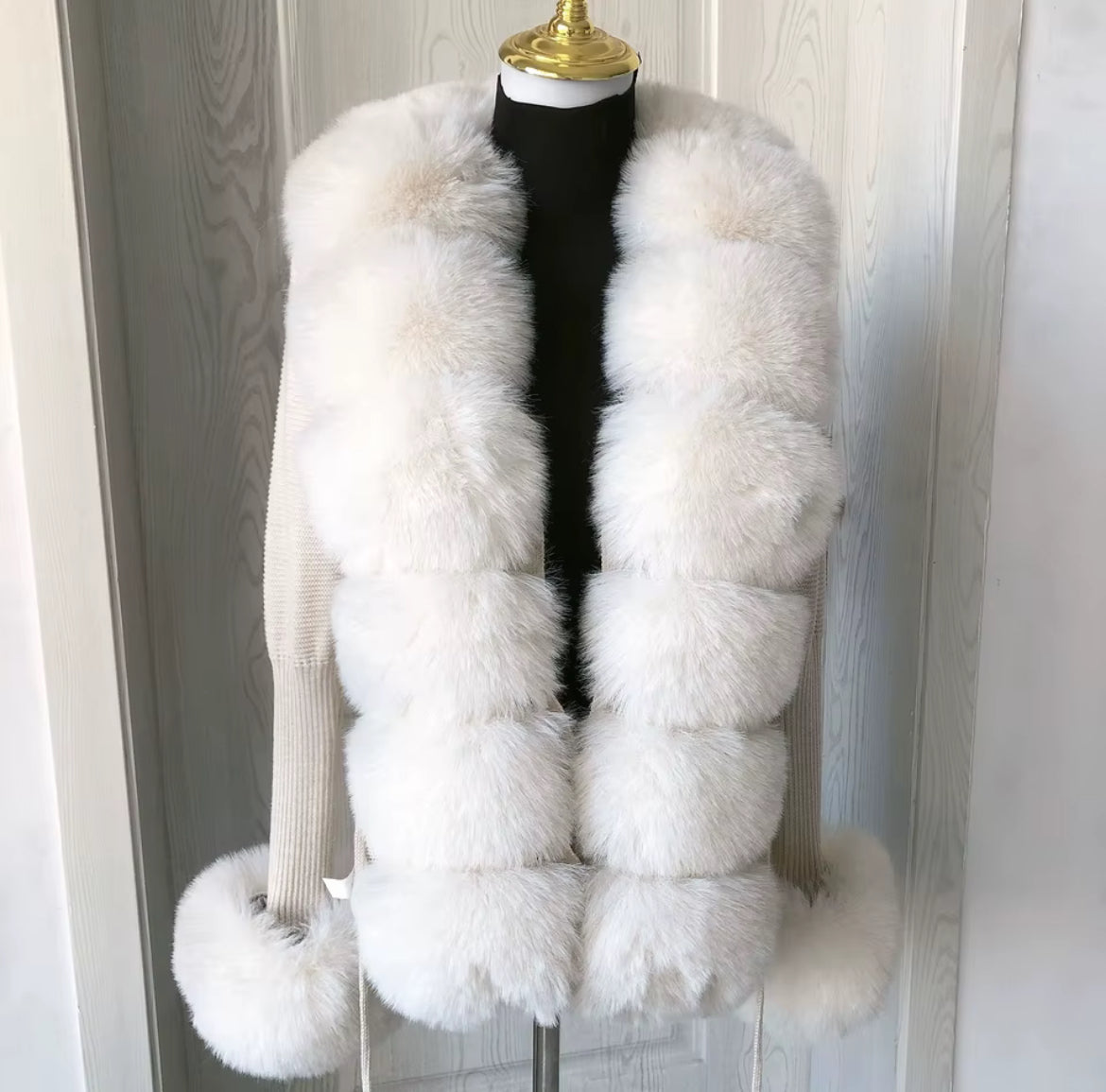 Cream/White Faux Fur Cardigan