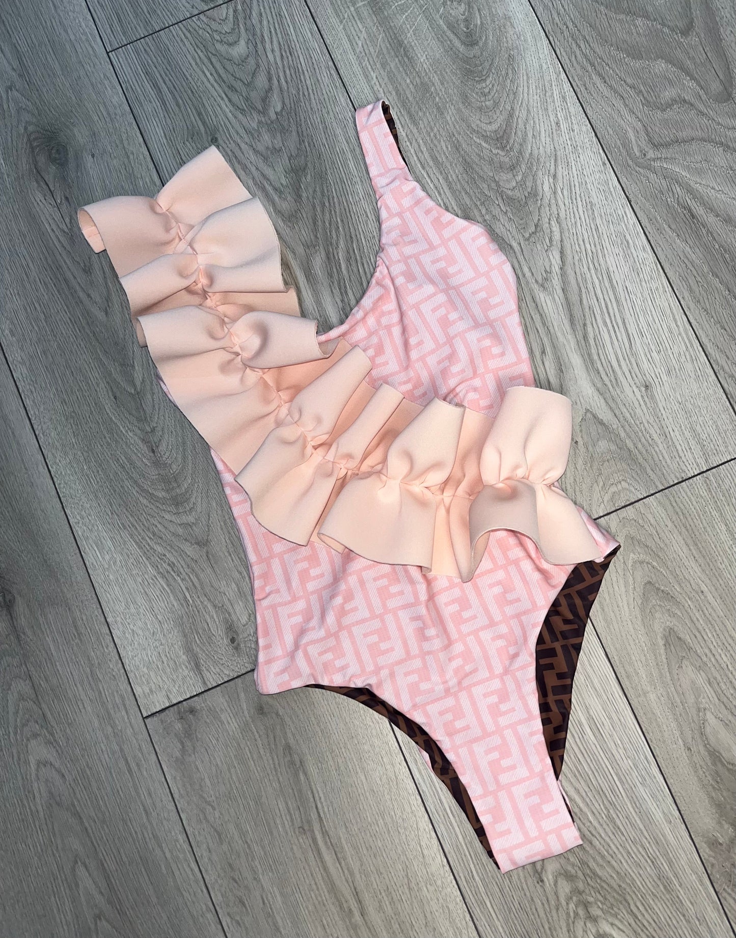 Pink Ruffle FF Swimsuit