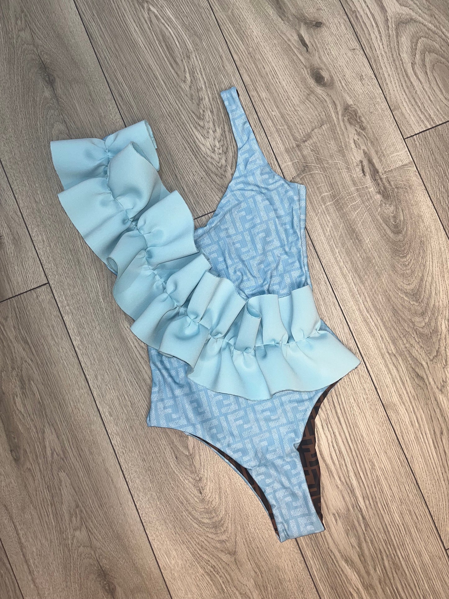 Blue Ruffle FF Swimsuit