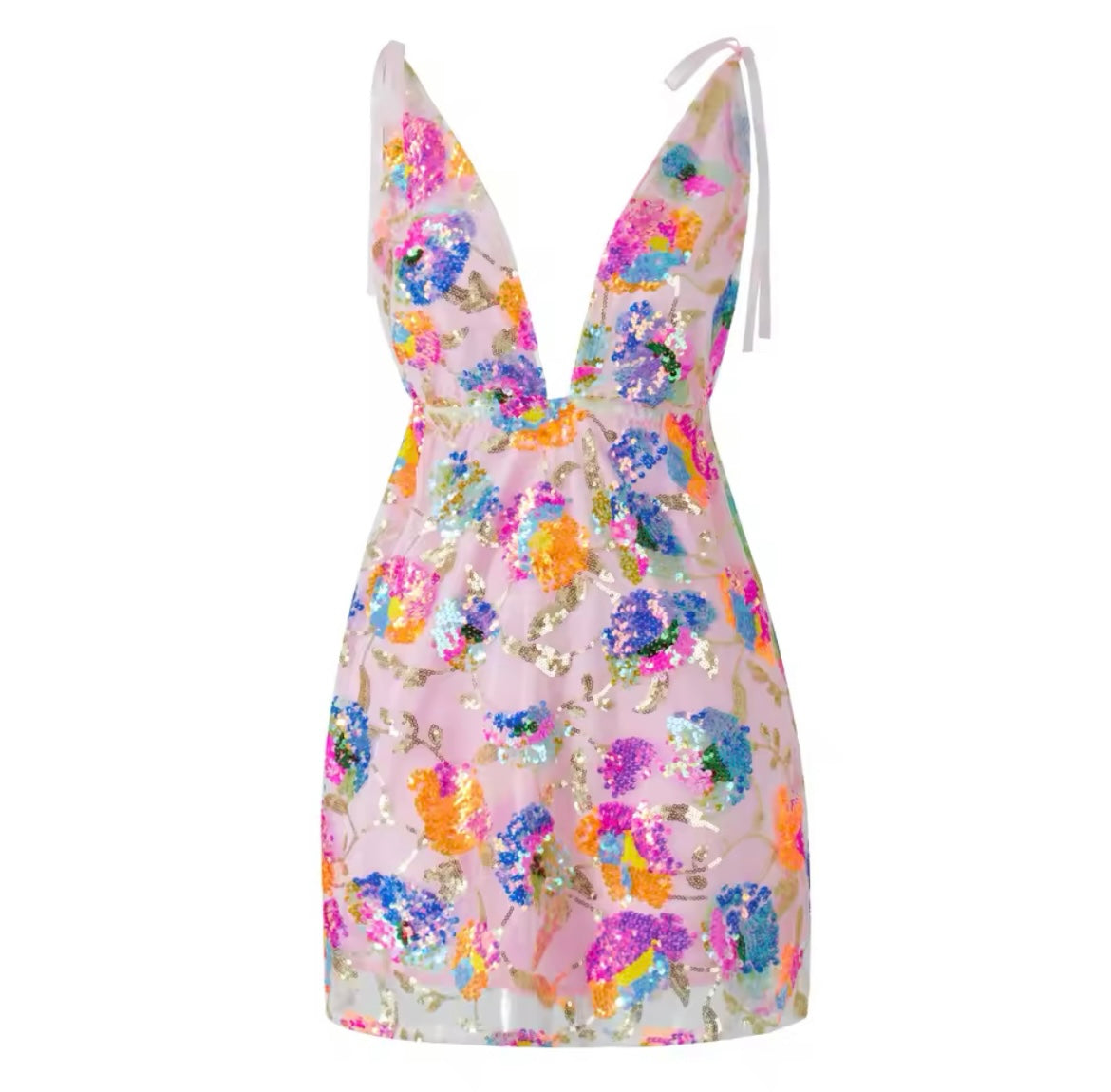 ‘ALORA’ Pink Sequin Mini Dress