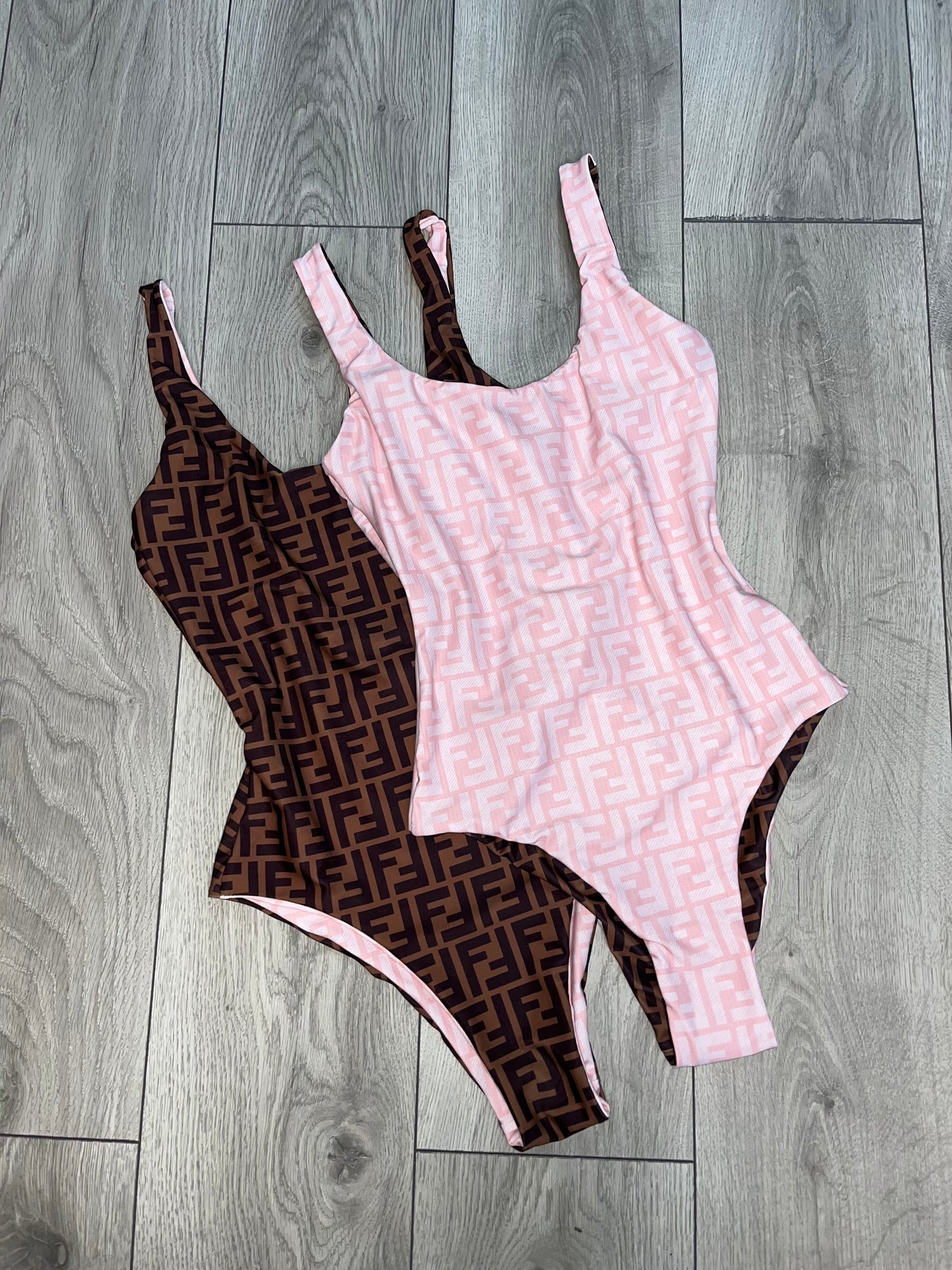 Pink FF Reversible Swimsuit
