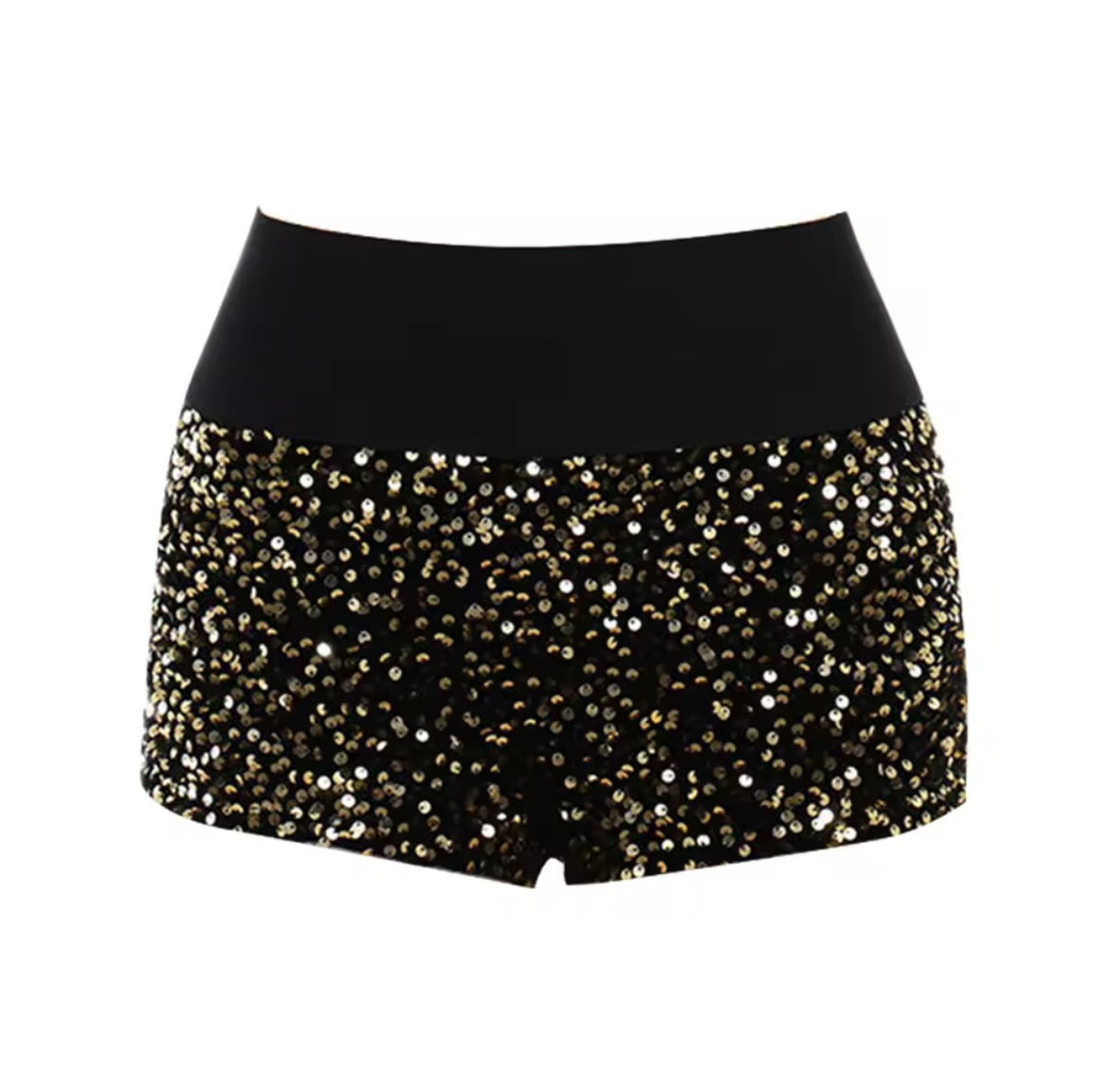 ‘RIRI’ Black Sequin Mini Shorts