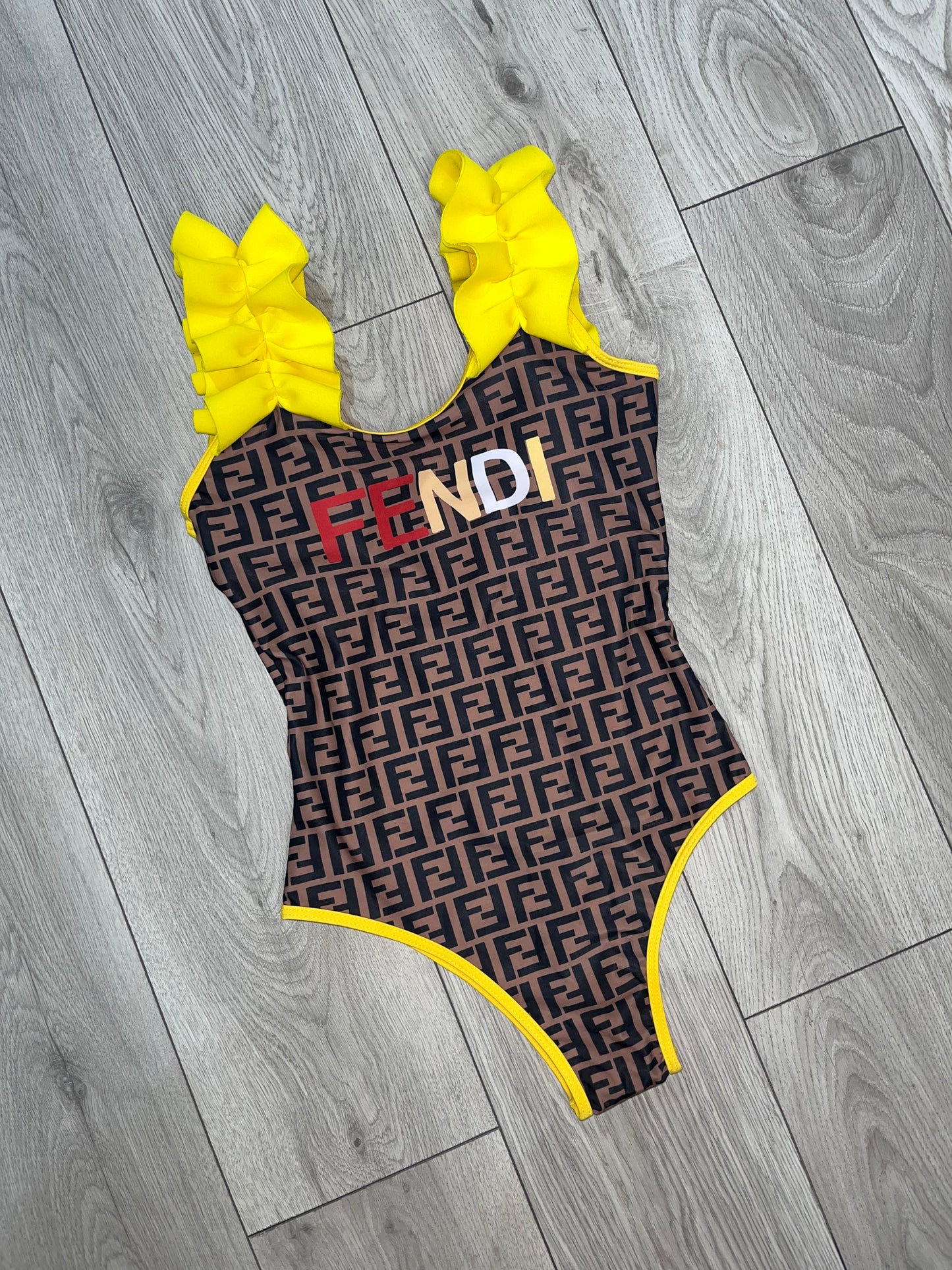 Yellow Ruffle FF Swimsuit