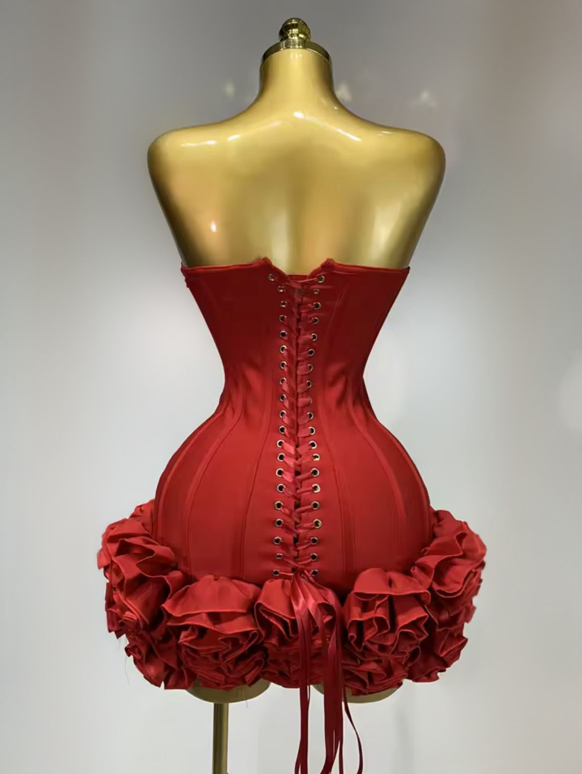 ‘ROSABELLE’ Red Mini Dress