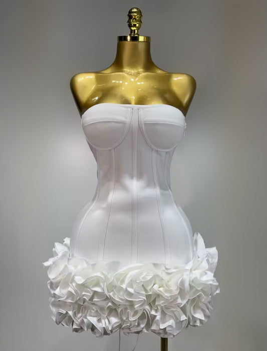 ‘ROSABELLE’ White Mini Dress