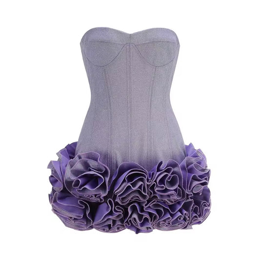 ‘PRIMROSE’ Lilac Glitter Mini Dress