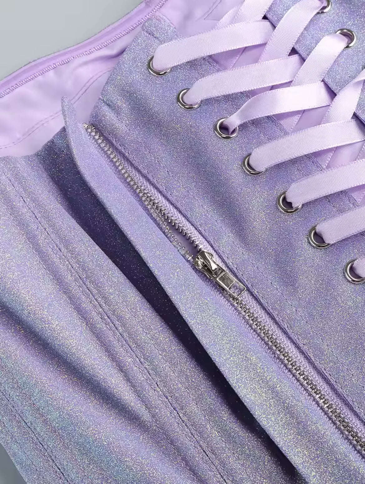 ‘PRIMROSE’ Lilac Glitter Mini Dress