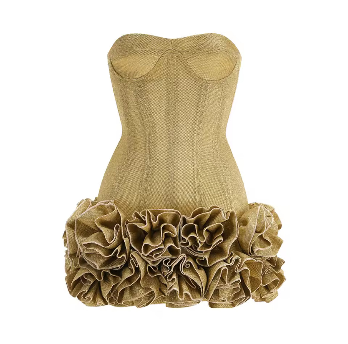 ‘PRIMROSE’ Gold Glitter Mini Dress