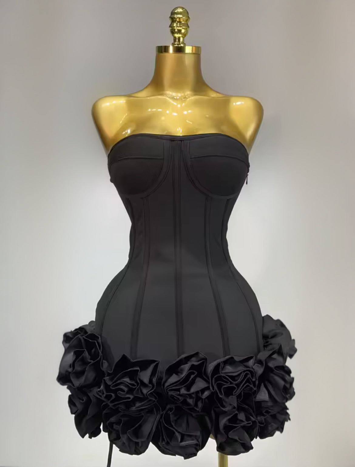 ‘ROSABELLE’ Black Mini Dress