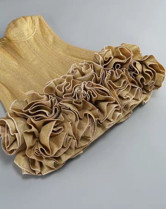 ‘PRIMROSE’ Gold Glitter Mini Dress