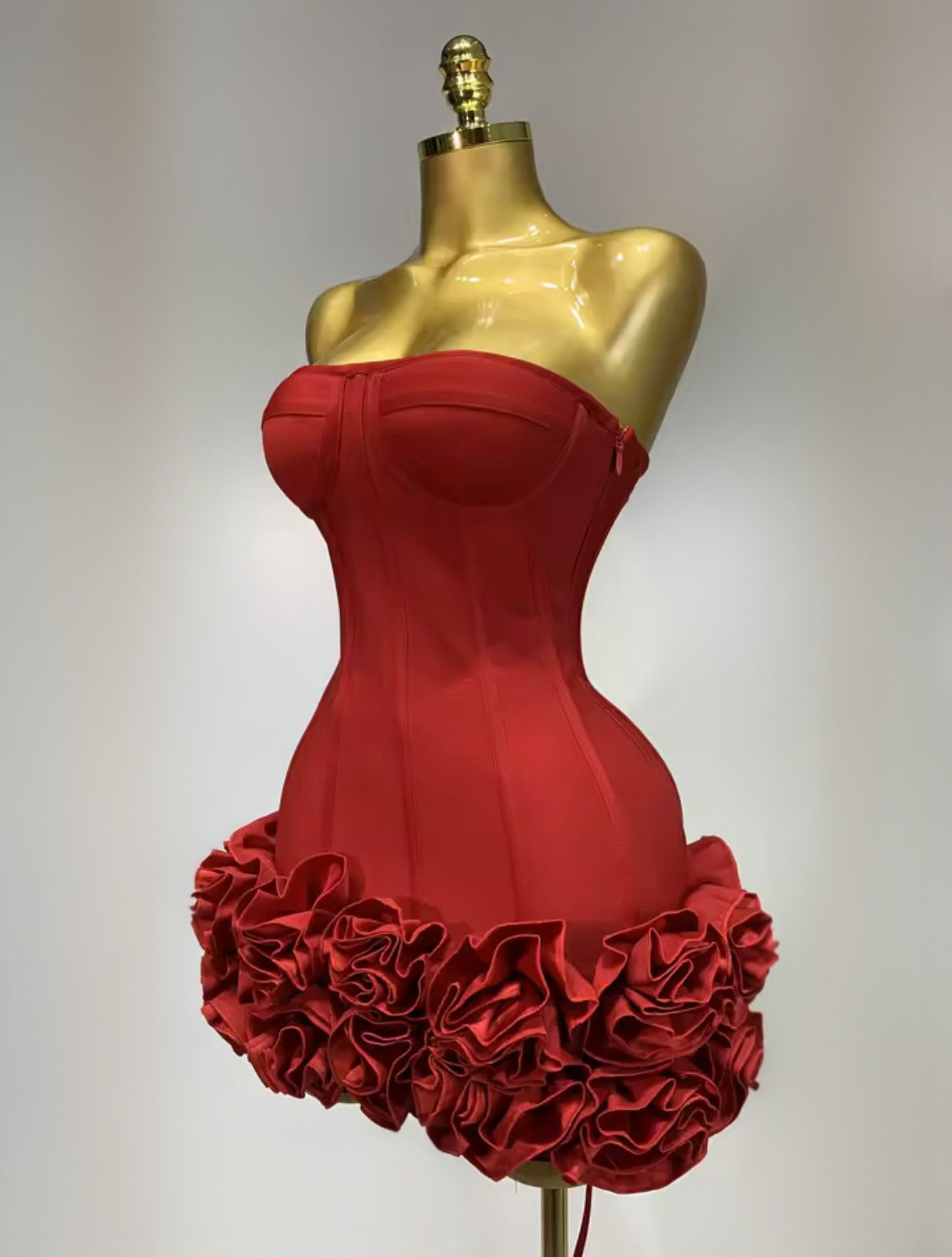 ‘ROSABELLE’ Red Mini Dress