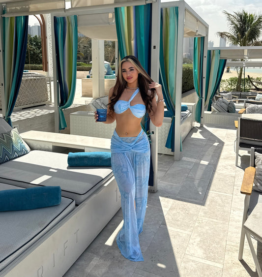 ‘OCEANA’ Blue Three Piece Bikini Set