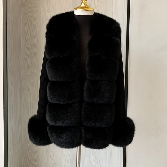 Black Faux Fur Cardigan