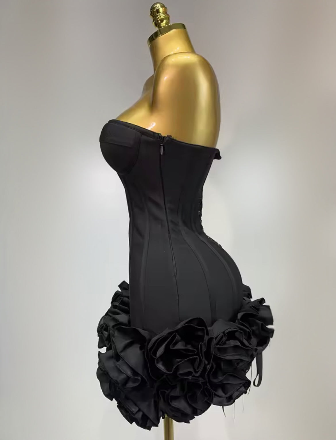 ‘ROSABELLE’ Black Mini Dress